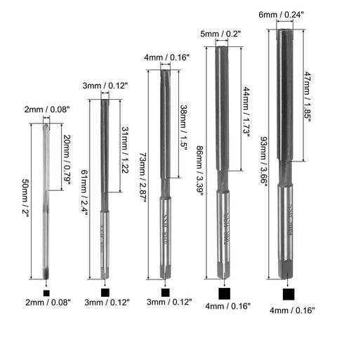 9-Piece Hand Reamer Set For Metal And Wood 2mm To 10mm H8 Tolerance With Straight Flutes Alloy Steel Cutting Tools close-up view