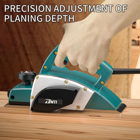 Effortless stock removal and precise edge chamfering from a 3.8 Amp handheld planer, 0-1 mm depth adjustment, 16,000 RPM
