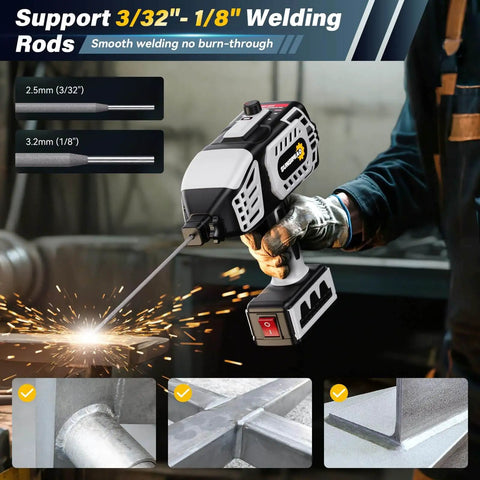 Welder using Portable 110V Arc Welder With IGBT Inverter For Handheld Use 5 Current Settings Includes 20 Welding Rods Lightweight Home Garage Welder Gun Clean Welds With Less Spatter Fits Small Diameter Rods Go To Tool By Sunsimiao