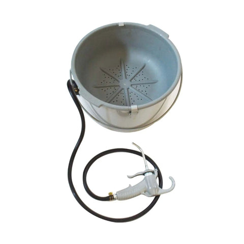 Top view of Portable Handheld Oiler Bucket For Pipe Threading With Non Automatic Oil Pipe Threader Oil Gun Lubricator Plastic Drum