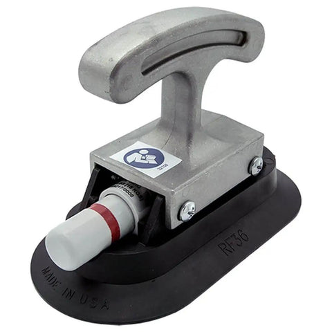 Handi Grip Vacuum Cup 3 By 6 Inch Heavy Duty Vacuum Cup with ergonomic hand grip in workshop setting RF36HG Style