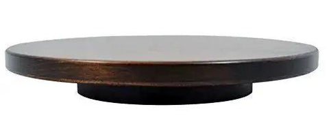 Handmade 14 Inch Wooden Lazy Susan Turntable In Brown Maple With Asbury Stain, Solid Maple Wood Tabletop Organizer With 360 Degree Rotation