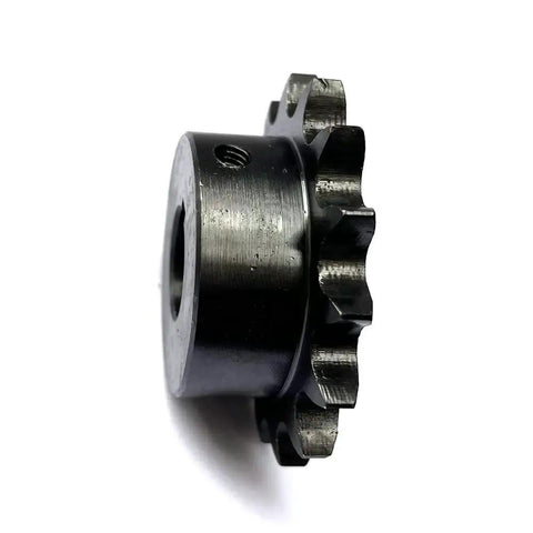 Side view of Beefy Hardened 15 Tooth Roller Chain Sprocket B Type For 12.7mm Pitch With Three Quarter Inch Bore And 0.187 Inch Keyway.