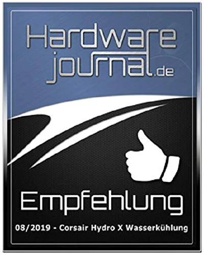 Corsair Hydro X Series 90° Rotary Adapter Twin Pack, black, model CX-9055009-WW; HardwareJournal.de recommendation badge.