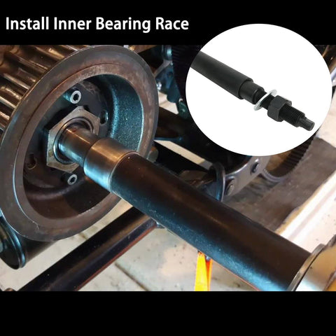 Transmission Mainshaft Inner Bearing Race Tool Installer Puller for Harley Davidson Big Twin 5 and 6 Speed 1984-present installation.
