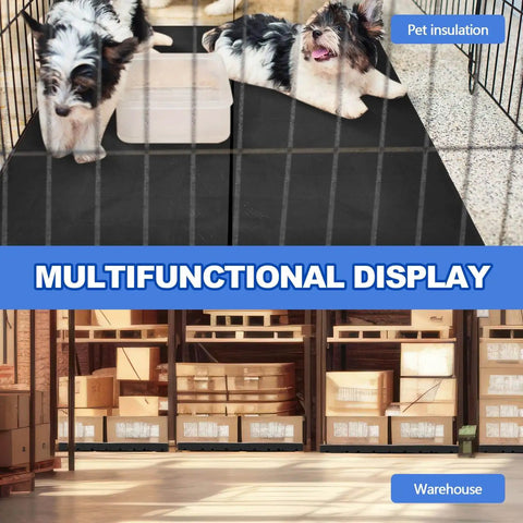 Six Pack HDPE Plastic Pallets Waterproof Storage Pads For Racks And Shelves in use as pet insulation and warehouse flooring.