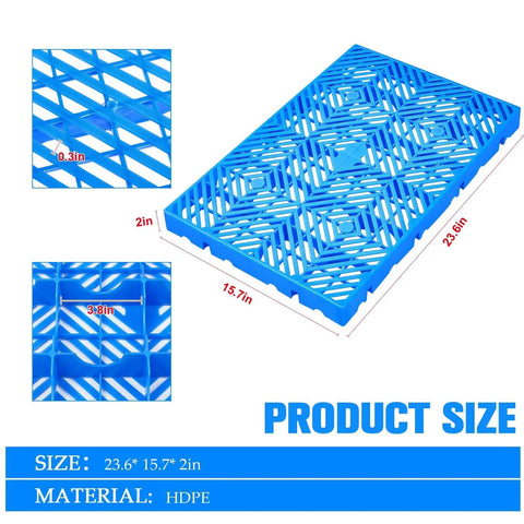 Six Pack Plastic Pallets For Basement Storage HDPE Waterproof Grid Ventilation Floor Pallets dimensions and details