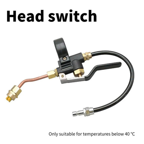 Head switch attachment suitable for temperatures below 40°C with black handle and connecting cables