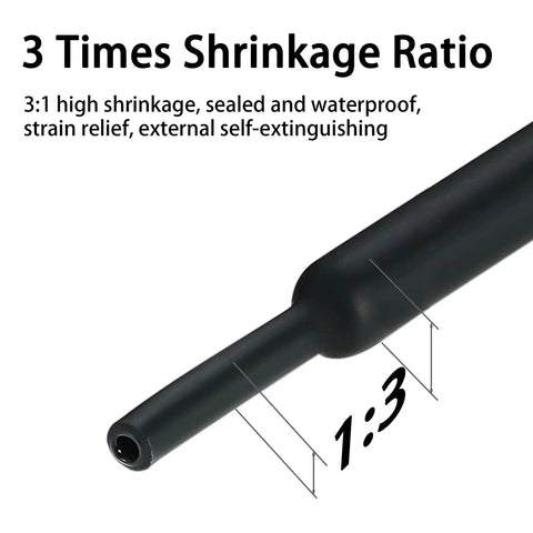 Heavy Duty Heat Shrink Tubing Kit With Ten Sizes And Five Hundred Five Pieces For Wiring And Marine Projects Three To One Shrink