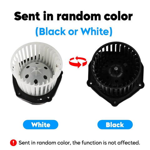 Heater Blower Motor Fan Assembly For Chevy C K 1500 2500 3500 Suburban Tahoe Blazer GMC Yukon XL Cadillac Escalade 1997 1998 1999 2000 Replacement 700100 in black and white color options, showing side view with vented fan design.