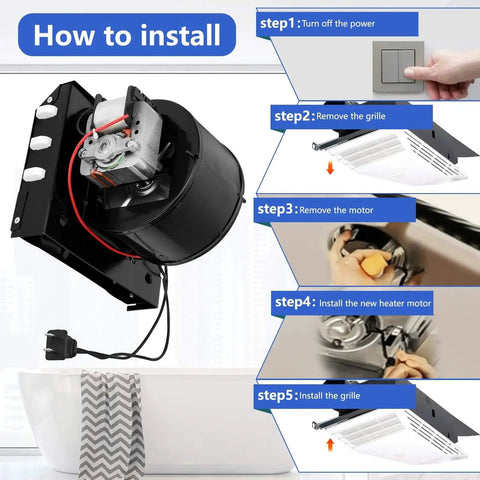 Installation guide for S97017063 Heater Motor Assembly Fit for 655-C, 655F-C, 655, 656, 658, 659, 655-A, 655-B, 656-A, 695-A, 695-B, 695-D.