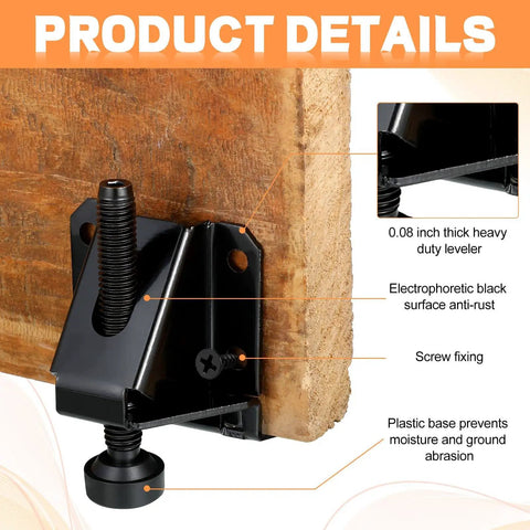 Heavy Duty 24 Pack Leveling Feet For Workbenches And Furniture Adjustable 2.3 Inch Levelers With Screws And Wrenches Black Finish