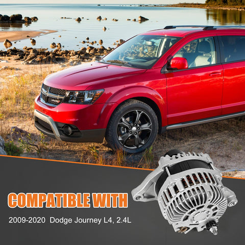 Heavy Duty 12V 160A Alternator For Dodge Journey 2.4L 2009-2020 CW 6 Groove Belt Compatible Replaces 04801490AA