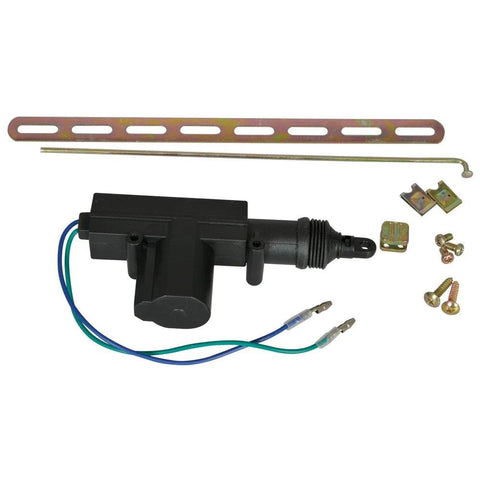 Jameco Reliapro PDL-50 motor-driven actuator, push/pull, 12V DC, black housing with mounting bracket
