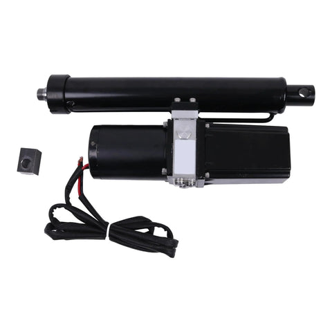 HOLDWELL 12V 10in hydraulic electric linear actuator with motor, black housing and mounting bracket