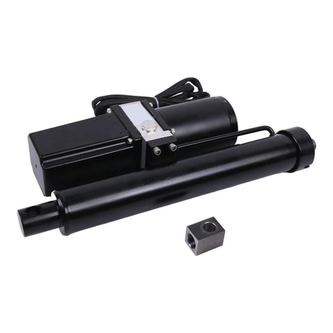 Holdwell 12V hydraulic electric linear actuator with mounting bracket, 10-inch stroke, black