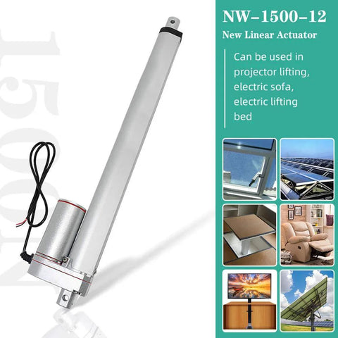 Heavy Duty 12V Linear Actuator With 12 Inch Stroke IP54 Waterproof 330 Lbs Thrust for outdoor automation and industrial use