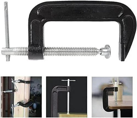 Heavy Duty 2 Inch Jaw Opening C Clamp Set Industrial Steel Clamps For Woodworking Welding And Building 4 Pack, various views
