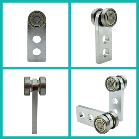 2 Wheel Trolley Assembly Rollers with Double Bearings for 1-5/8 Inch Wide & Taller Strut Channel, Heavy Duty Steel, 2 PCS Set in various views