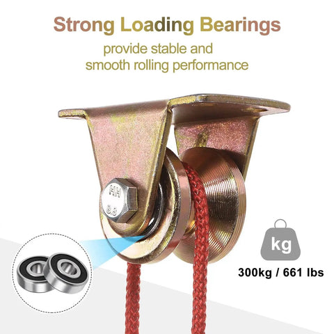 Heavy Duty 8 Pack 2.2 Inch V Groove Gate Caster Wheels With Brackets For Inverted V Track Sliding Gate Use Up To 661 Lbs Per Wheel And 300 Kg Capacity For Garage Doors Lifting And Industrial Machinery Durable Galvanized Bearing Steel HARFINGTON showing smooth rolling bearings and weight capacity.