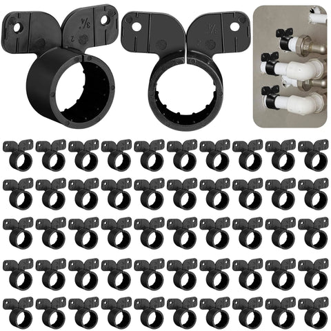 Nkiy Quen 52-pc 3/4in butterfly-style pipe clamps, black, for PEX, copper, CPVC pipes