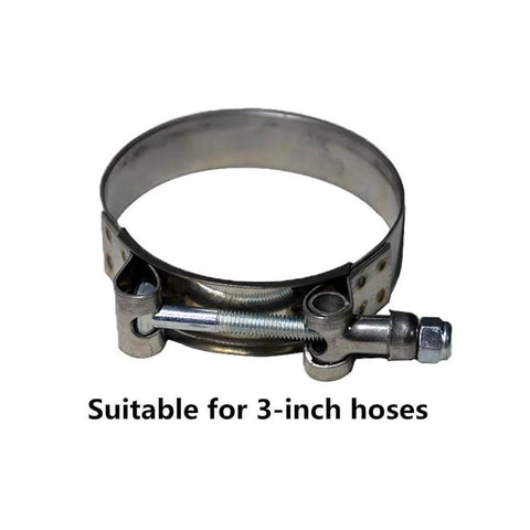 TBolt Hose Clamp Heavy Duty Adjustable Clip For 3 Inch Hose ID Stainless Steel Bolt Band Floating Bridge Nylon Insert Locknut
