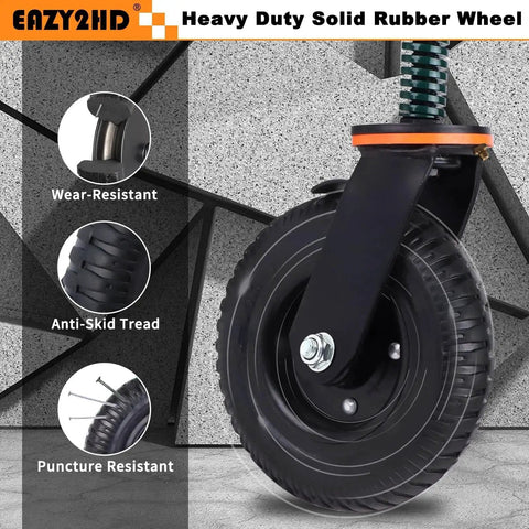 6 Inch Gate Wheel 500 Lb Heavy Duty Gate Wheel With Brake 360 Degree Rotation Fence Gate Wheels Spring Loaded Gate Caster