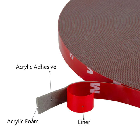 Heavy Duty Double Sided Mounting Tape 108 Ft Waterproof Foam Adhesive for LED Strips and Home Office Decor 0.39 Inch Wide Black
