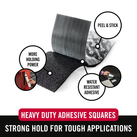 Heavy Duty Adhesive Squares For Wall Mounting And Crafts Built To Hold Up To 10 Pounds With Stick Like Crazy Industrial Strength Hook And Loop Fasteners