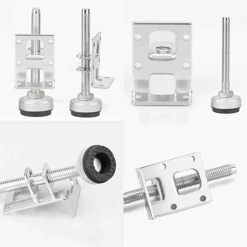 4 Pack Heavy Duty Adjustable Furniture Leveling Feet With Load Levelers For Tables Cabinets Benches And Appliances Height Adjustable From About Three Quarters Of An Inch To About Three And A Half Inches Sturdy L Shape Tray Bracket For Maximum Stability