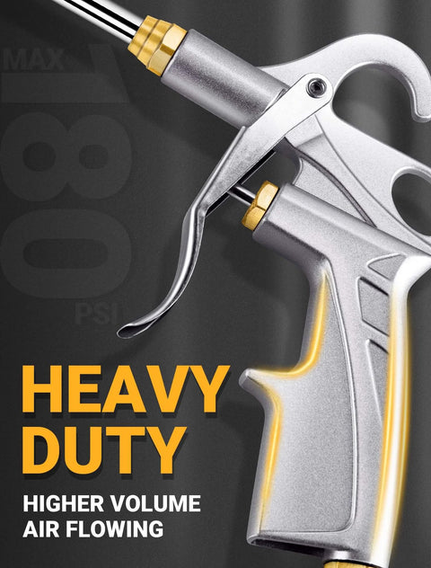 Heavy Duty Air Blow Gun Air Nozzle Blow Gun, Air Blower for Compressor with Bigger Pipe & Extended Nozzle