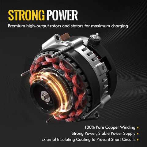 160A 12V Heavy Duty Alternator Replacement For Chrysler 200 2011 2014, Town And Country 2011 2016, premium copper winding