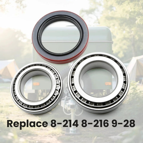 Heavy Duty Axle Bearing Kit for 12K Dexter 10-56 Seal Trailer Axle Replaces 8-214 8-216 9-28 by AstroSync with rubber seal