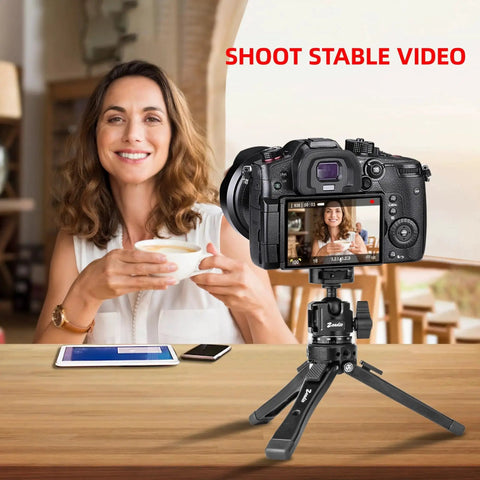 Heavy Duty Ball Head Mount With Built In Three Eighths To One Quarter Inch Adapter 360 Degree Panoramic Metal Camera Mount setup