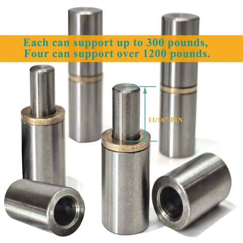 Barrel Gate Hinges 4 Pack 2 Inch By Five Eighth Inch Detachable Pin With Brass Washer Heavy Duty Up To 500 Lb For Gates