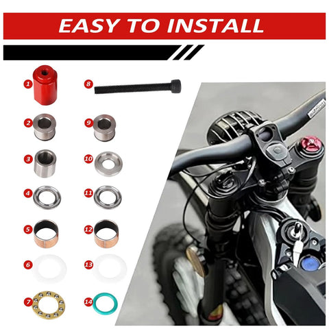 Heavy-Duty Bearing Kit For Light Bee X Segway X160 X260 With Frame Upper Pivot Waterproof DU Bushings and sleeves for motorcycle installation