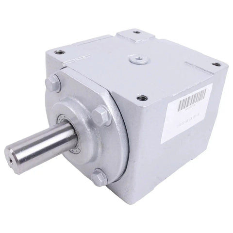 Heavy Duty 40 HP Right Angle Bevel Gearbox 1:1 1800 RPM Crosshole Keyed Shaft front view
