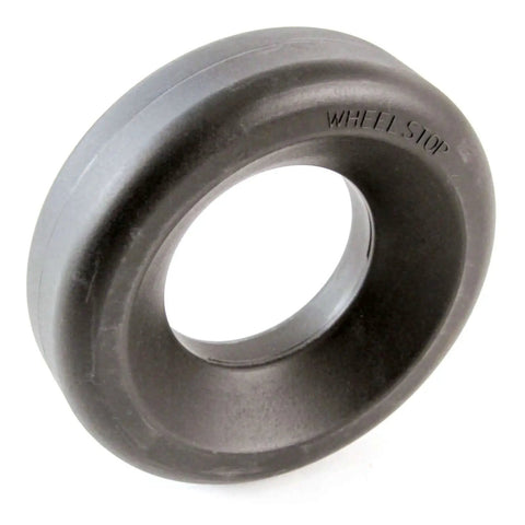Heavy Duty Trailer Wheel Chock Donut for RVs Campers Boats and Trailers, 6 and a Quarter Inch Outer Diameter, 3 Inch Inner, High Density Polyethylene visible in black color