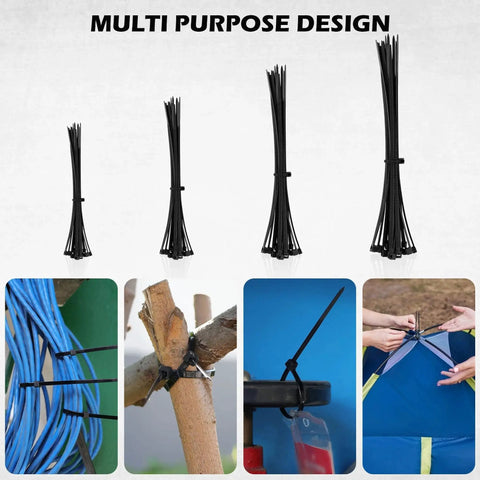 Heavy Duty Bungee Cords With Hooks Kit 129 Pieces zip ties for outdoor cargo securement multi-purpose use