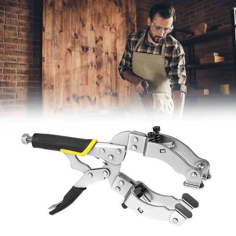Heavy Duty Locking C Clamp For Welding And Woodworking QWORK 11 Inch Length With 2 To 3.5 Inch Jaw Opening 4 Pads And Rubber Handle