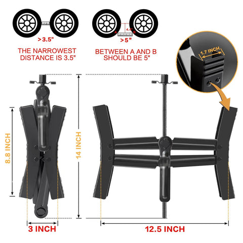 Heavy Duty Camper Wheel Chock Stabilizer Set For RVs And Travel Trailers, Double Speed Scissor Locking X Chock diagram