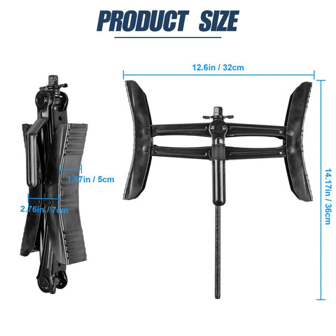Beefy Heavy Duty Camper Wheel Chocks With Wrench For RV Travel Trailers, Premium X Shaped Tire Locking Chocks dimension diagram