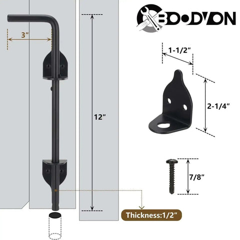 12 Inch Cane Bolt Gate Drop Rod Heavy Duty Gate Hardware For Wooden Fences And Metal Gates Ground Latch With Wrought Iron Look Black Finish Built To Last Tough As Nails Gate Stopper And Door Keeper Easy Install 1 Pack