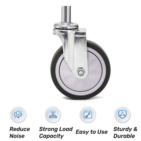 2 Pack Spring Loaded Gate Casters For Wooden And Metal Gates, 4 Inch Heavy Duty Gate Wheels With 360 Degree Swivel, close-up view