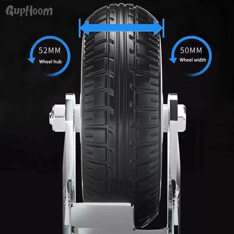 Close-up of Heavy Duty Swivel Industrial Plate 3 Inch Rubber Casters No Noise Wheels Set Of 2 For Cart And Furniture with measurements.