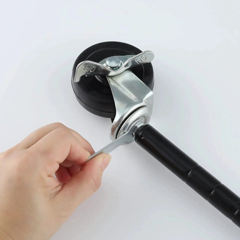 3 Inch Heavy Duty Caster Wheels With 1 Quarter Inch Thread Stem Set Of 4 for Wire Shelving Furniture and Carts, close-up view