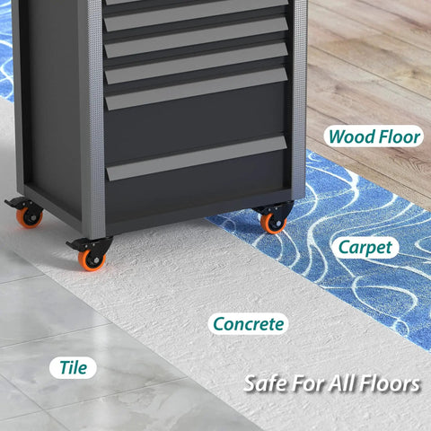 4 Inch Swivel Caster Wheels With Safety Total Lock And 360 Degree Rotation Heavy Duty Plate Casters Total Capacity 1200 Lbs For Flight Cases Mobile Workstations Trolleys Pack Of 4 Orange used on various flooring including tile, carpet, concrete, and wood.