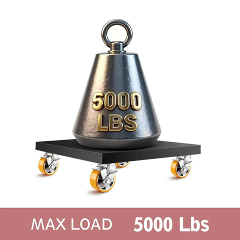 5 Inch Heavy Duty Locking Casters Set Of 4 With Plate Mount Swivel Wheels For Heavy Duty Carts, Workbenches And Equipment, 5000 Lb Load Capacity
