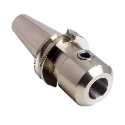Heavy Duty CAT40 Side Lock End Mill Holder 1.0 Inch Shank 3.0 Inch Length Weldon Style Precision Ground Carbon Steel TIR 0.0002 Inch 25000 RPM USA Made