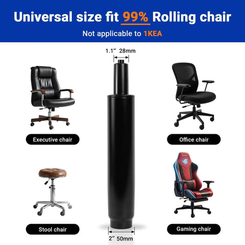 Heavy Duty Office Chair Cylinder Replacement 11 to 16.5 Inch Travel Length With 5.5 Inch Stroke 1000 Lbs Class 4 Hydraulic Lift